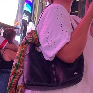 Trendy Thrifted Black Shoulder Bag